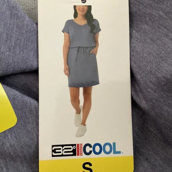 chinese dress ladies 32 DEGREES Dress Size L Ladies' Soft Lux Short Sleeve Blue at Amazon Women's  Clothing store main image 0